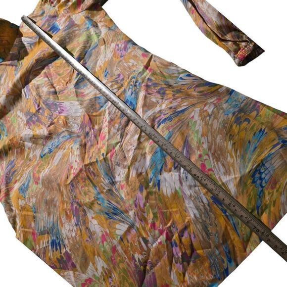 Vintage Handmade 70s Psychedelic Spin Mock Neck Top Art Mod Abstract Groovy - Picture 4 of 4